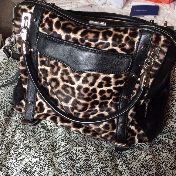 Rebecca Minkoff Handbags - REBECCA MINKOFF Snow Leopard Black Cupid satchel